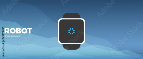 Modern robotic vector illustration with stylish smart robot pet and text