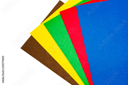 Colored felt fabric on an isolated background