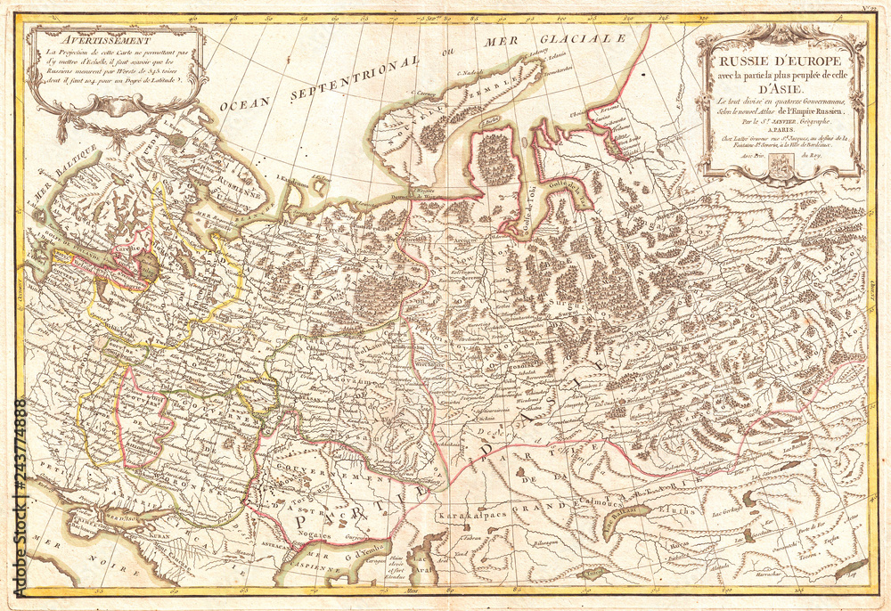 1775, Janvier Map of Western Russia