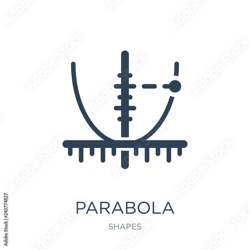 parabola icon vector on white background, parabola trendy filled icons from Shapes collection, parabola vector illustration