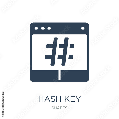 hash key icon vector on white background, hash key trendy filled icons from Shapes collection, hash key vector illustration