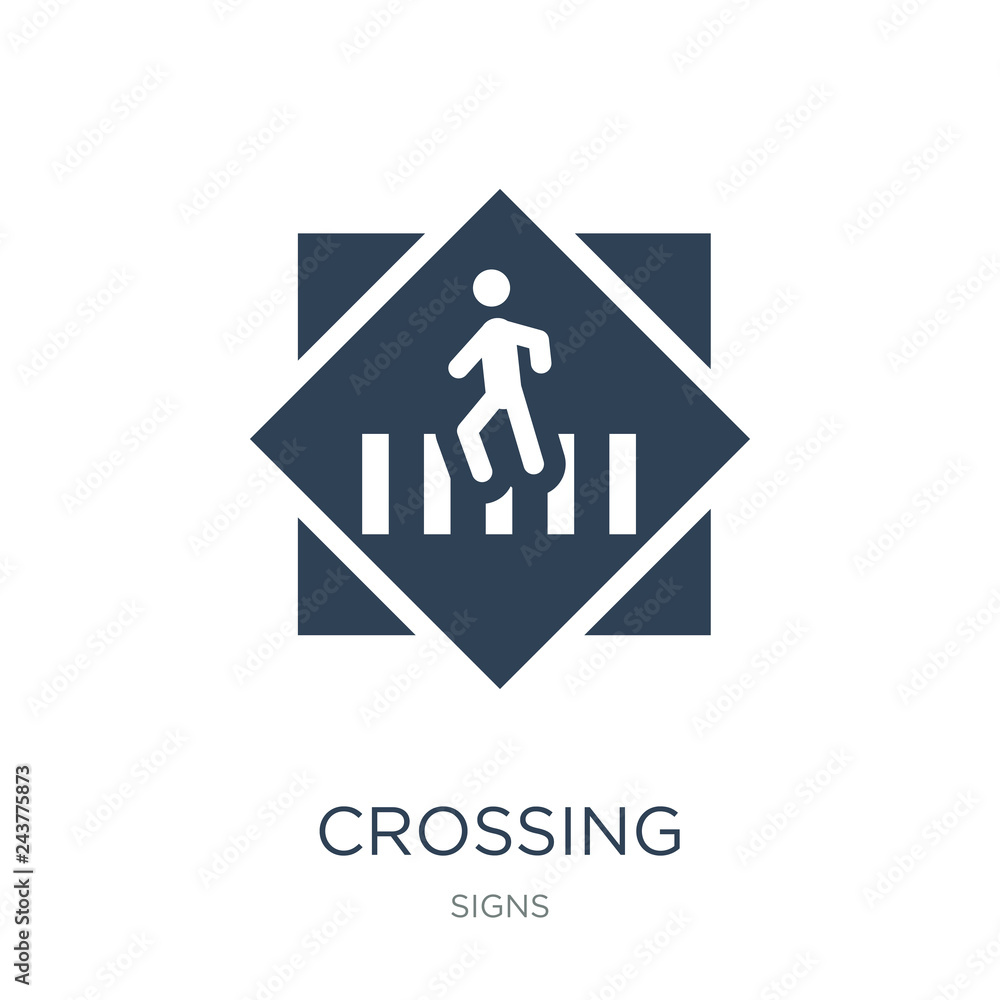 crossing icon vector on white background, crossing trendy filled icons from Signs collection, crossing vector illustration crossing icon vector on white background, crossing trendy filled icons from Signs collection, crossing vector illustration