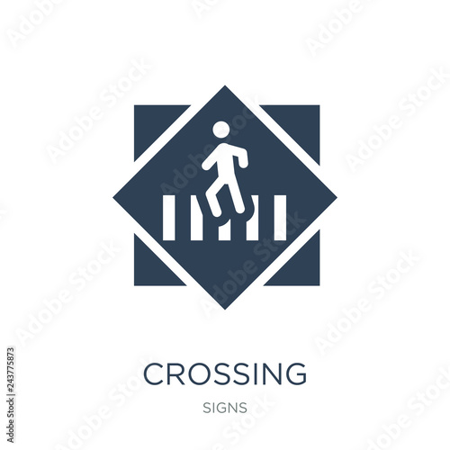 crossing icon vector on white background, crossing trendy filled icons from Signs collection, crossing vector illustration