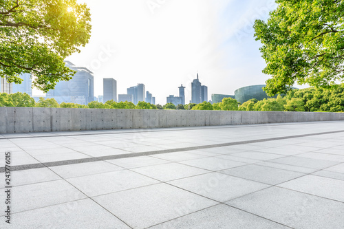 Photography City square floor and modern commercial building in Shanghai