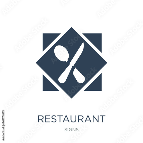 restaurant icon vector on white background, restaurant trendy filled icons from Signs collection, restaurant vector illustration