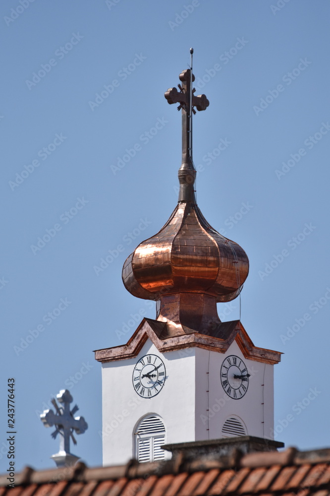 new  church tower , Manastirea minorita Sf. Andrei din Bistrita,Biserica de la Coroana