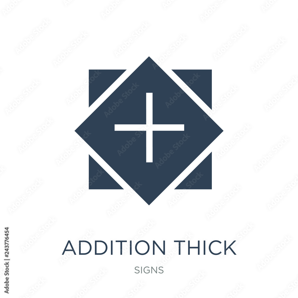 Fototapeta premium addition thick icon vector on white background, addition thick trendy filled icons from Signs collection, addition thick vector illustration