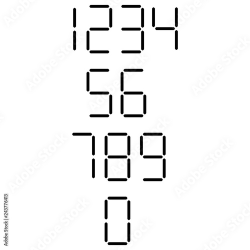 Vector image of black numbers folded from sticks