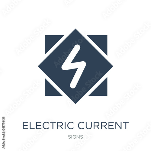 electric current icon vector on white background, electric current trendy filled icons from Signs collection, electric current vector illustration