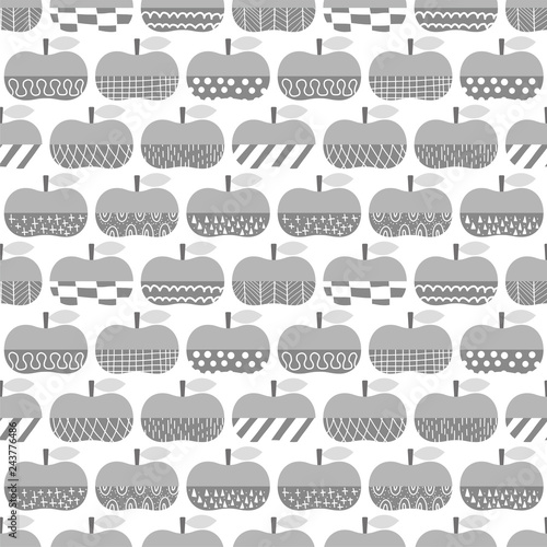 Apple background. Seamless pattern.Vector. りんごのパターン