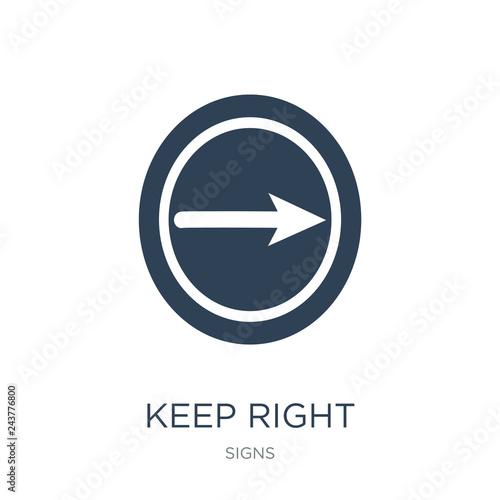 keep right icon vector on white background, keep right trendy filled icons from Signs collection, keep right vector illustration