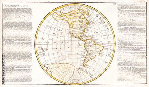 1785, Clouet Map of North America and South America photo