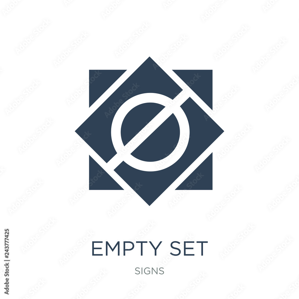 empty set icon vector on white background, empty set trendy filled ...