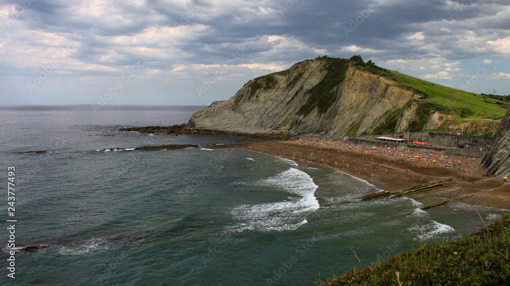 Obraz premium Playa Itzurun de Zumaia, Guipúzcoa