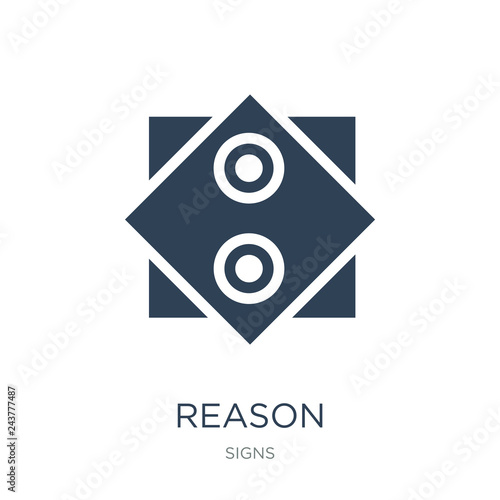 reason icon vector on white background, reason trendy filled icons from Signs collection, reason vector illustration