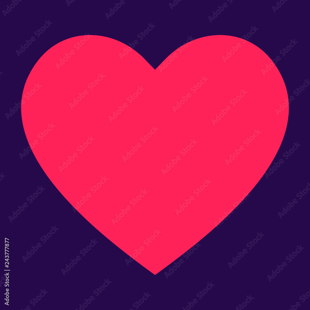 Pink heart icon, love icon. Isolated vector illustration
