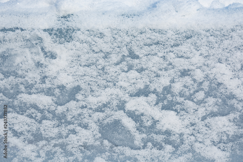 The texture of the ice. The frozen water.Winter background 