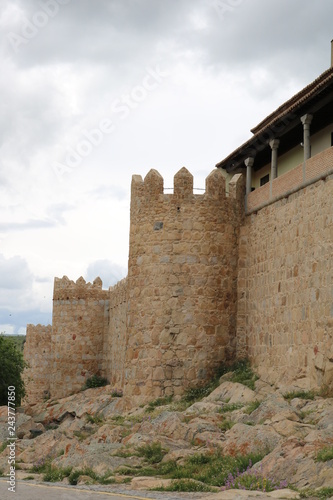 Avila Ancient Medieval City Walls Castle Swallows Castile Spain. Avila described as most 16th century town in Spain. Walls created in 1088 after Christians conquer and take the city from the Moors