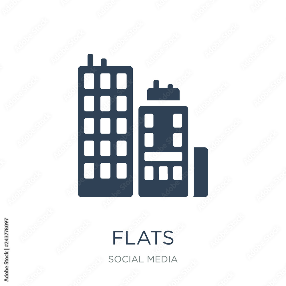 flats icon vector on white background, flats trendy filled icons from Social media collection, flats vector illustration