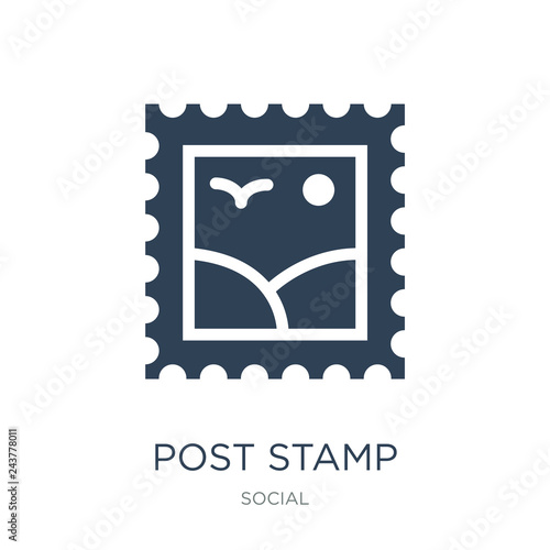 post stamp icon vector on white background, post stamp trendy filled icons from Social collection, post stamp vector illustration