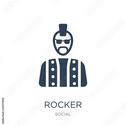 rocker icon vector on white background, rocker trendy filled icons from Social collection, rocker vector illustration