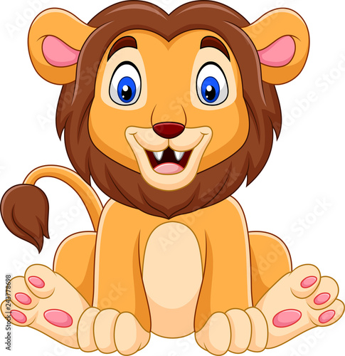 Cute baby lion cartoon