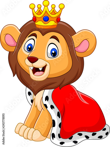 Fototapeta Naklejka Na Ścianę i Meble -  Cartoon cute Lion king