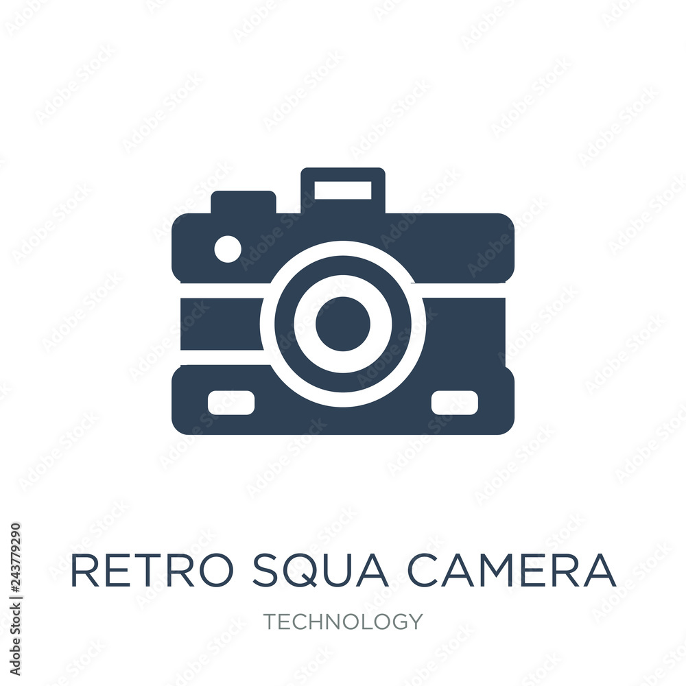 retro squa camera icon vector on white background, retro squa camera trendy filled icons from Technology collection, retro squa camera vector illustration retro squa camera icon vector on white background, retro squa camera trendy filled icons from Technology collection, retro squa camera vector illustration