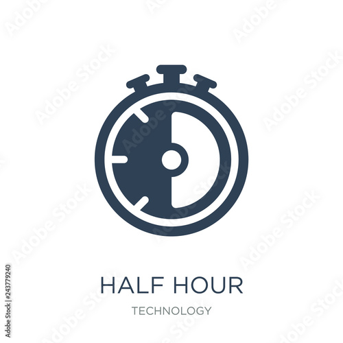 half hour icon vector on white background, half hour trendy filled icons from Technology collection, half hour vector illustration