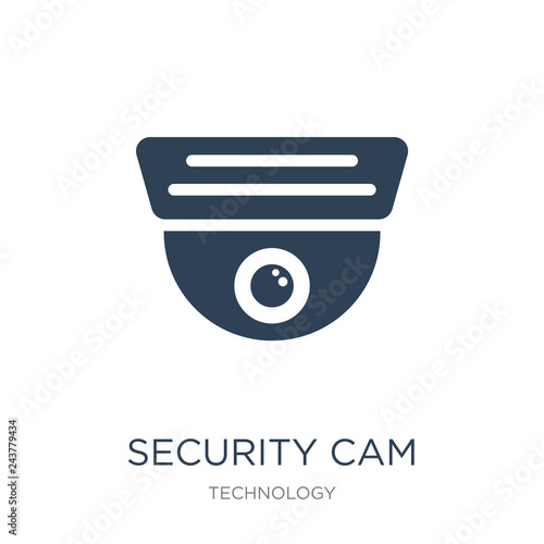 security cam icon vector on white background, security cam trendy filled icons from Technology collection, security cam vector illustration