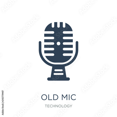 old mic icon vector on white background, old mic trendy filled icons from Technology collection, old mic vector illustration © Meth Mehr