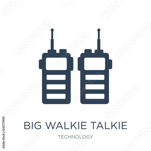 big walkie talkie icon vector on white background, big walkie talkie trendy filled icons from Technology collection, big walkie talkie vector illustration