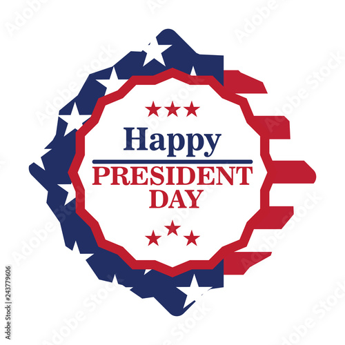 Isolated president day label. Vector illustration design