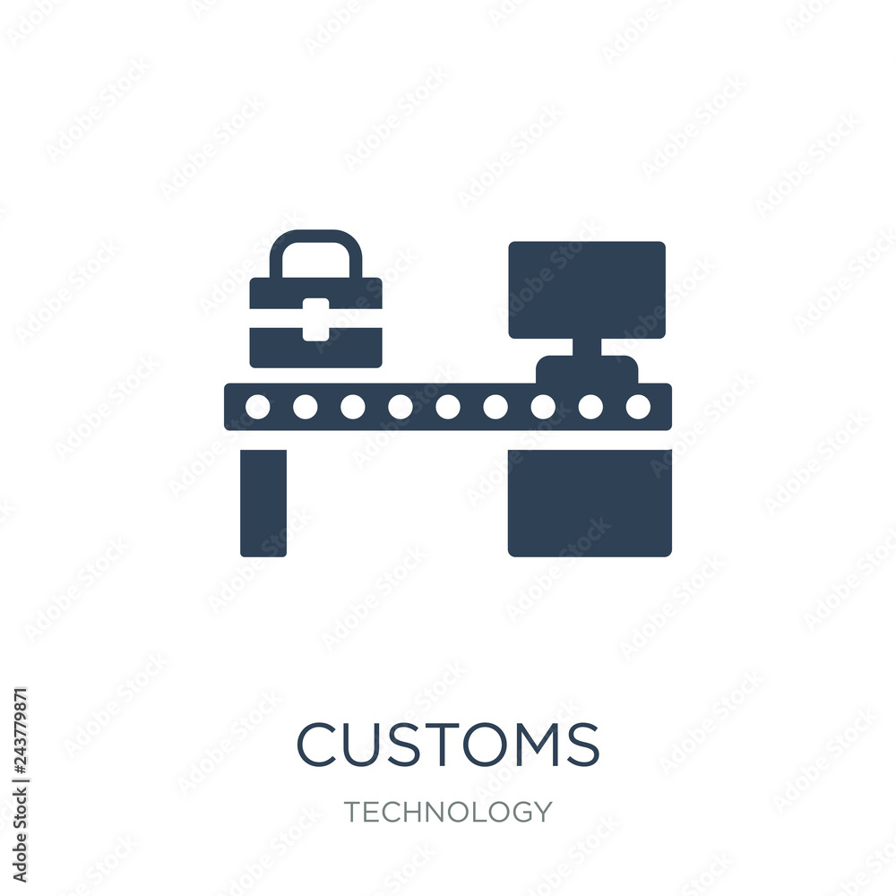 customs icon vector on white background, customs trendy filled icons from Technology collection, customs vector illustration customs icon vector on white background, customs trendy filled icons from Technology collection, customs vector illustration