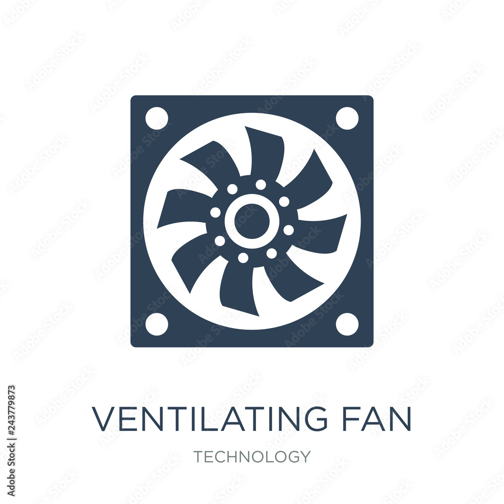 ventilating fan icon vector on white background, ventilating fan trendy filled icons from Technology collection, ventilating fan vector illustration
