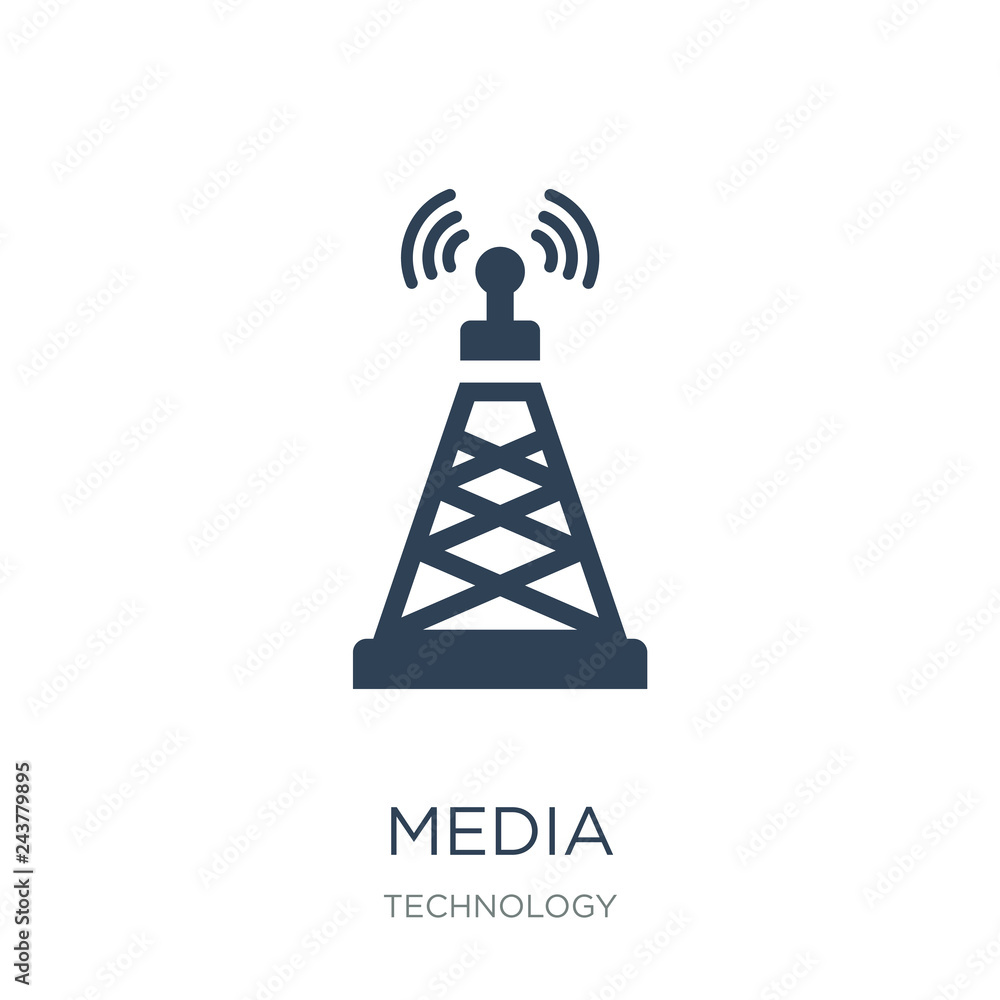 media icon vector on white background, media trendy filled icons from Technology collection, media vector illustration media icon vector on white background, media trendy filled icons from Technology collection, media vector illustration