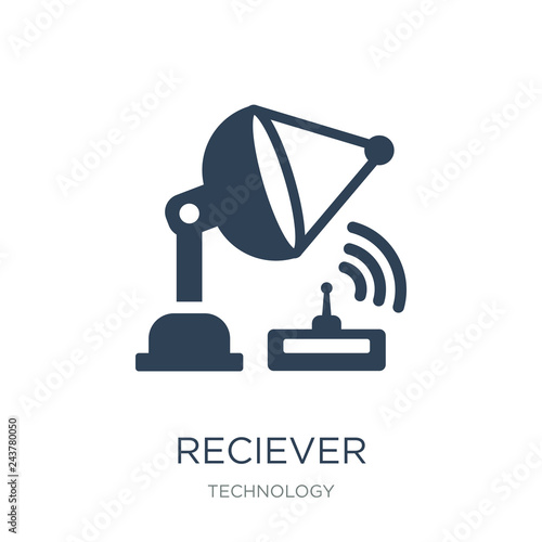 reciever icon vector on white background, reciever trendy filled icons from Technology collection, reciever vector illustration