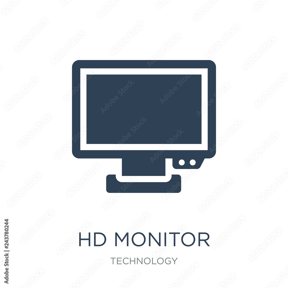 hd monitor icon vector on white background, hd monitor trendy filled icons from Technology collection, hd monitor vector illustration hd monitor icon vector on white background, hd monitor trendy filled icons from Technology collection, hd monitor vector illustration