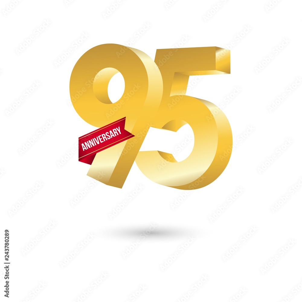95 Year Anniversary Vector Template Design Illustration 95 Year Anniversary Vector Template Design Illustration