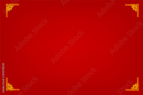 golden frame, china style, for certificate, placard, backdrop, and other, red gradual background photo