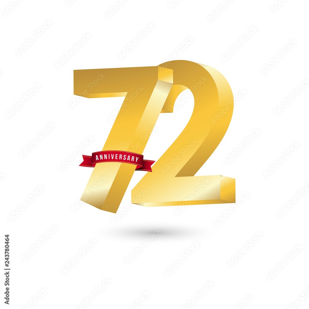 72 Year Anniversary Vector Template Design Illustration 72 Year Anniversary Vector Template Design Illustration