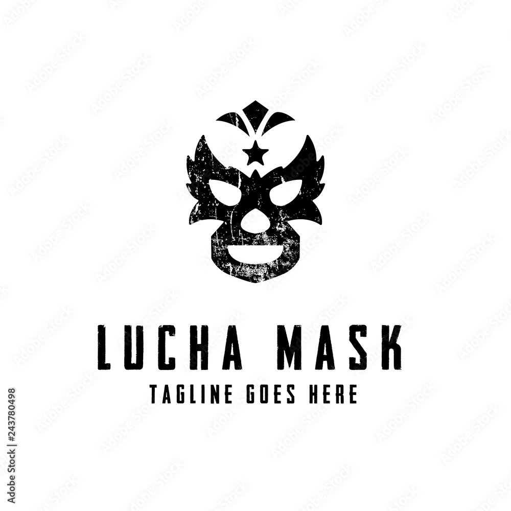 Lucha Mask Logo concept. Creative Minimal design template. Symbol for Corporate Business Identity. Creative Vector element Lucha Mask Logo concept. Creative Minimal design template. Symbol for Corporate Business Identity. Creative Vector element