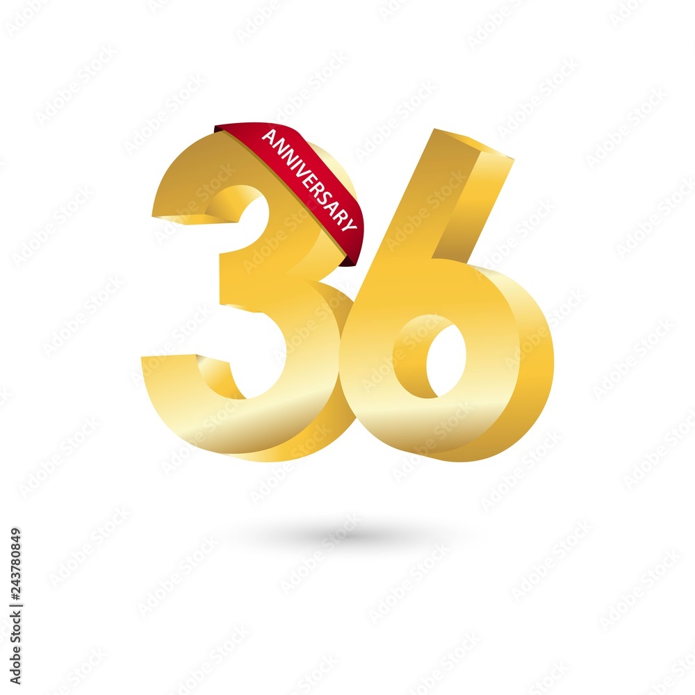 36 Year Anniversary Vector Template Design Illustration 36 Year Anniversary Vector Template Design Illustration