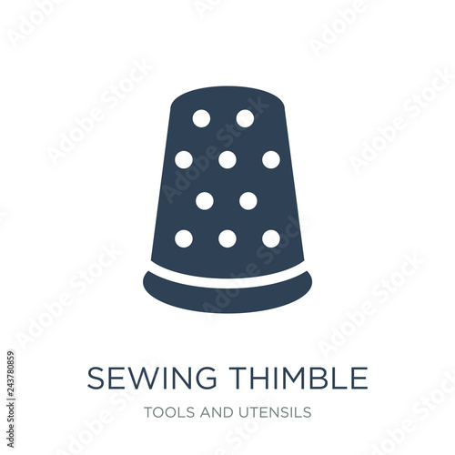 sewing thimble black variant icon vector on white background, sewing thimble black variant trendy filled icons from Tools and utensils collection, sewing thimble black variant vector illustration