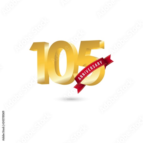 105 Year Anniversary Vector Template Design Illustration