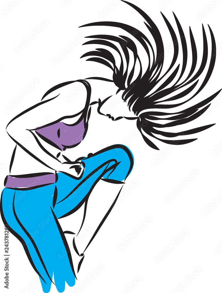 fitness young woman dancer vector illustration fitness young woman dancer vector illustration