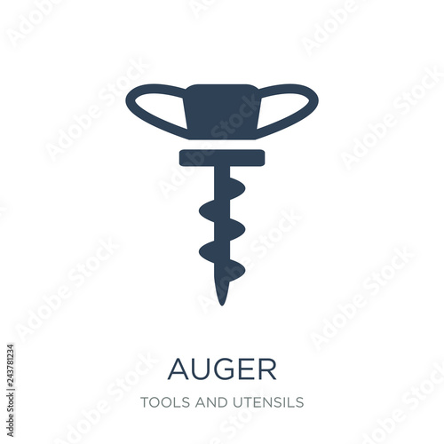 auger icon vector on white background, auger trendy filled icons from Tools and utensils collection, auger vector illustration