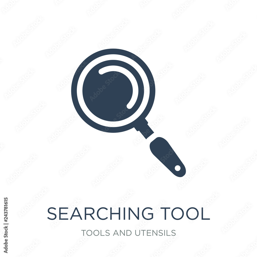 searching tool icon vector on white background, searching tool trendy filled icons from Tools and utensils collection, searching tool vector illustration searching tool icon vector on white background, searching tool trendy filled icons from Tools and utensils collection, searching tool vector illustration
