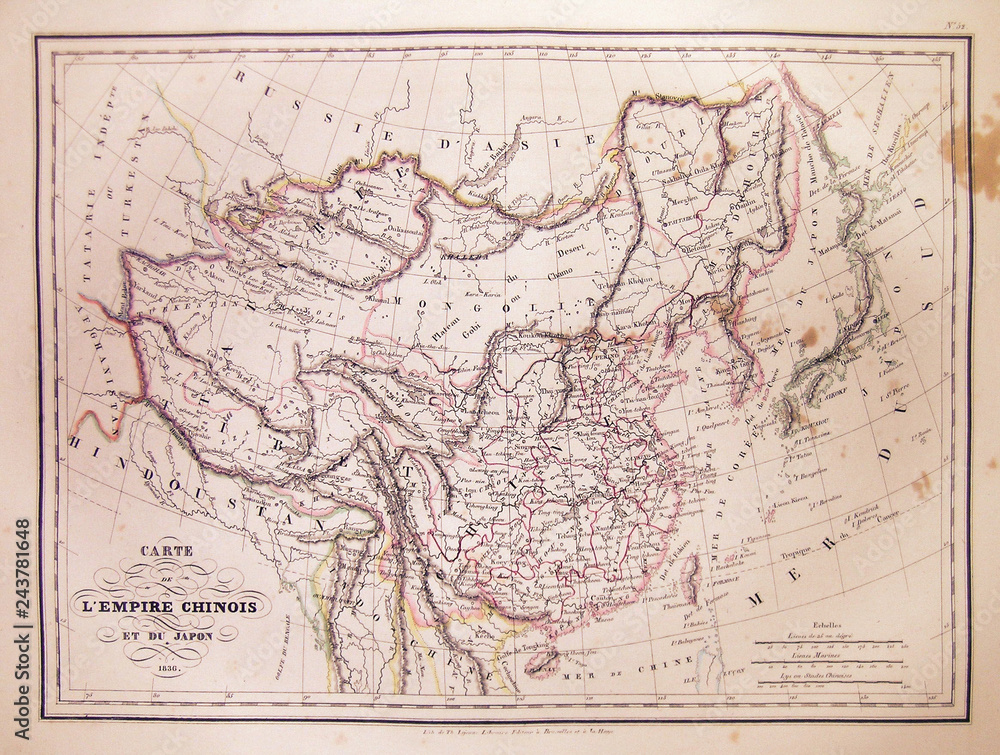 1837, Malte-Brun Map of China and Japan