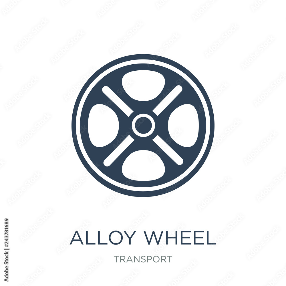 alloy wheel icon vector on white background, alloy wheel trendy filled icons from Transport collection, alloy wheel vector illustration